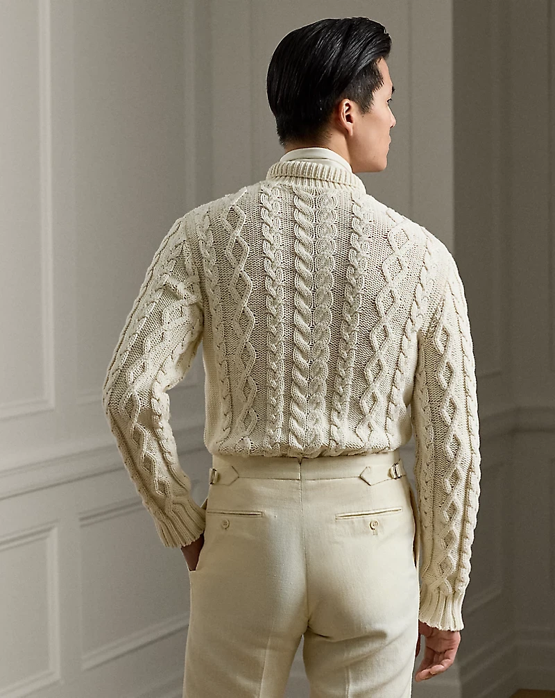 Cable-Knit Cotton-Blend Sweater