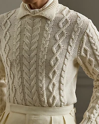 Cable-Knit Cotton-Blend Sweater