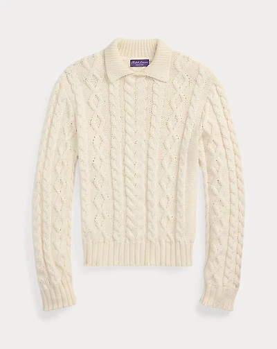 Cable-Knit Cotton-Blend Sweater