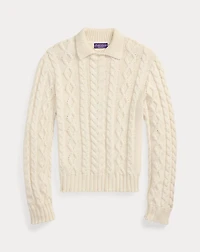 Cable-Knit Cotton-Blend Sweater