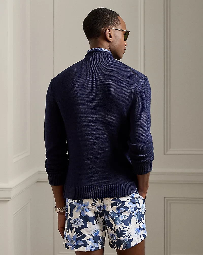 Linen-Silk Rollneck Sweater