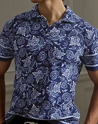 Paisley-Print Riviera Terry Polo Shirt