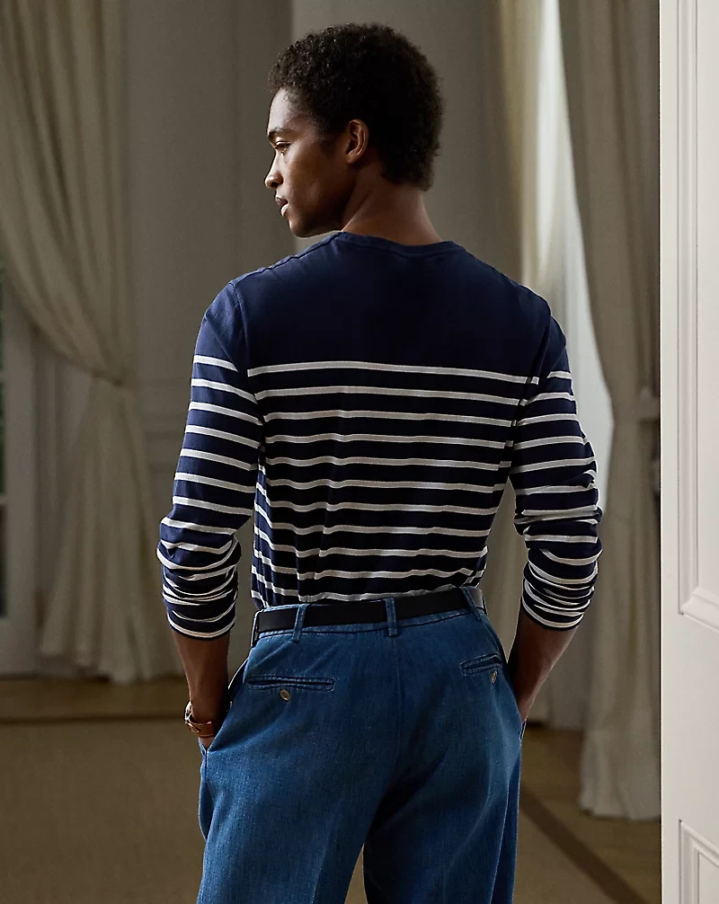 Striped Lisle Long-Sleeve T-Shirt 