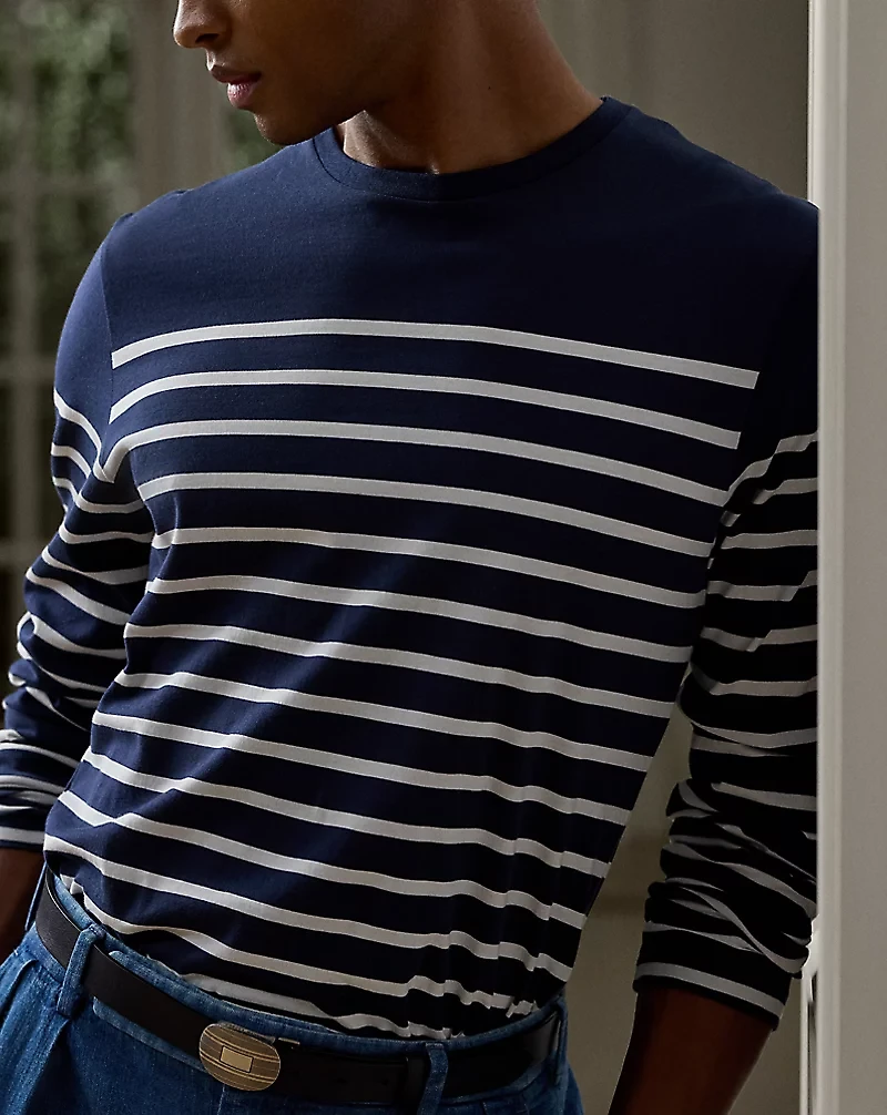 Striped Lisle Long-Sleeve T-Shirt 
