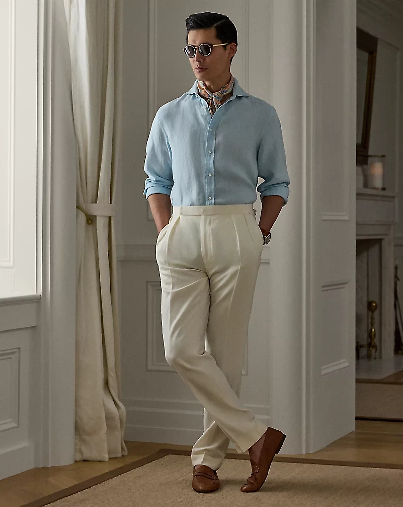 Basket-Weave Linen Shirt