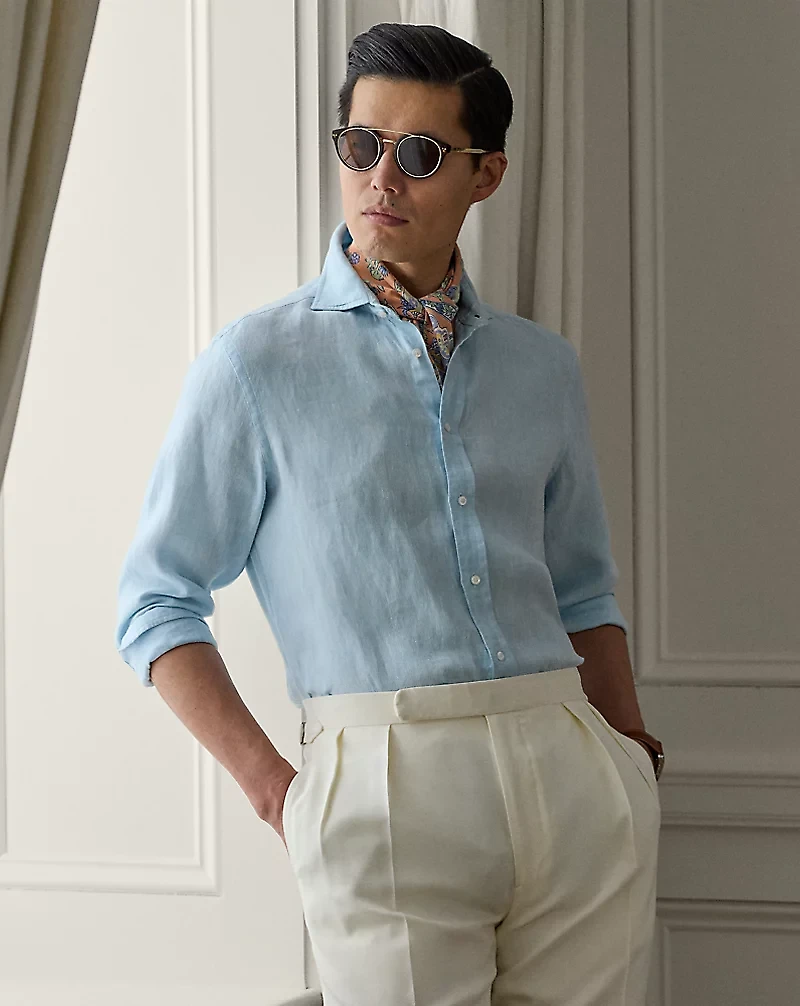 Basket-Weave Linen Shirt