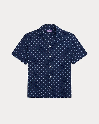 Geometric-Print Camp Shirt