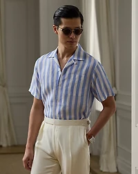 Striped Linen Camp Shirt
