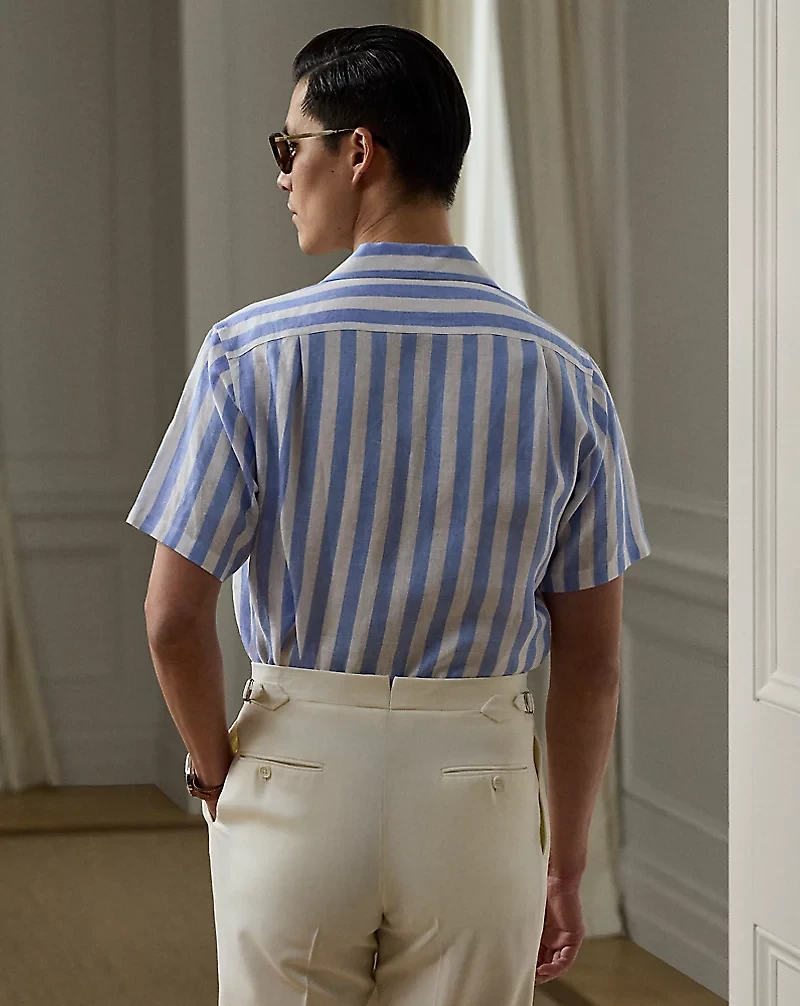 Striped Linen Camp Shirt