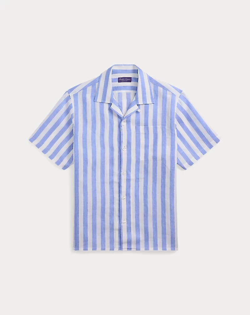 Striped Linen Camp Shirt