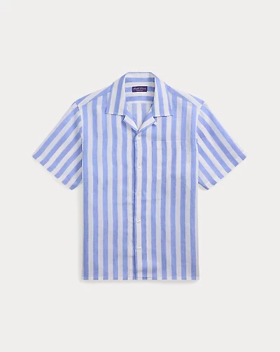 Striped Linen Camp Shirt