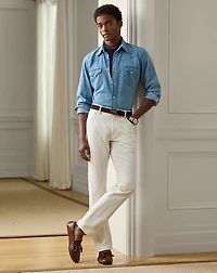Cotton-Linen Denim Western Shirt