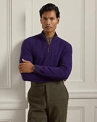 Birdseye Cashmere Quarter-Zip Sweater