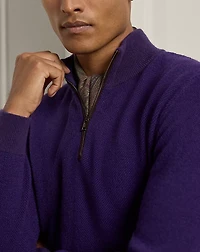 Birdseye Cashmere Quarter-Zip Sweater