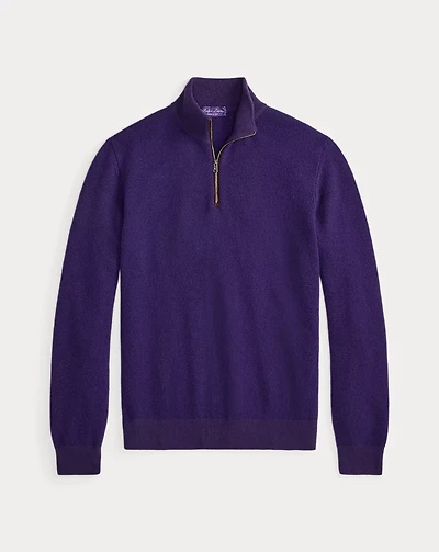 Birdseye Cashmere Quarter-Zip Sweater