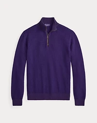 Birdseye Cashmere Quarter-Zip Sweater