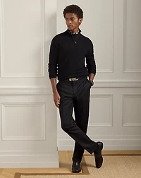 Piqué-Knit Wool Quarter-Zip Sweater