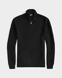 Piqué-Knit Wool Quarter-Zip Sweater