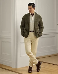 Cable-Knit Cashmere Mockneck Sweater