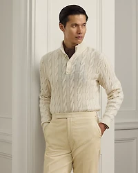 Cable-Knit Cashmere Mockneck Sweater