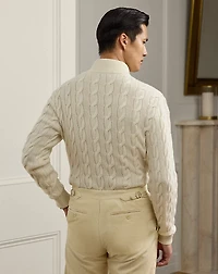 Cable-Knit Cashmere Mockneck Sweater