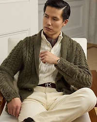 Cable-Knit Cashmere Mockneck Sweater
