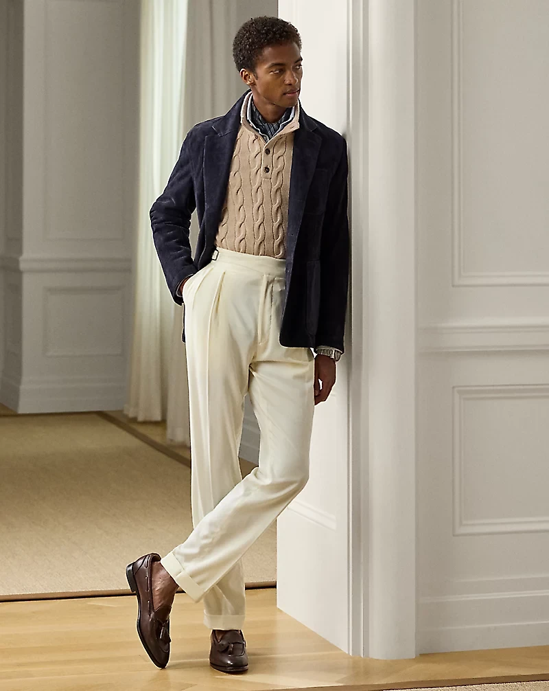 Cable-Knit Cashmere Mockneck Sweater