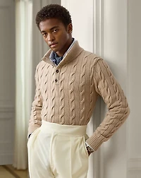 Cable-Knit Cashmere Mockneck Sweater