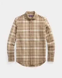 Plaid Linen-Cotton Twill Shirt