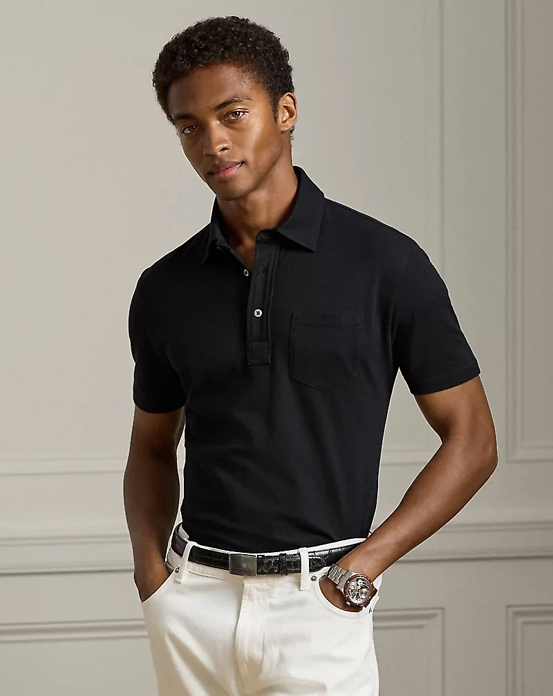 Cotton-Cashmere Piqué Polo Shirt