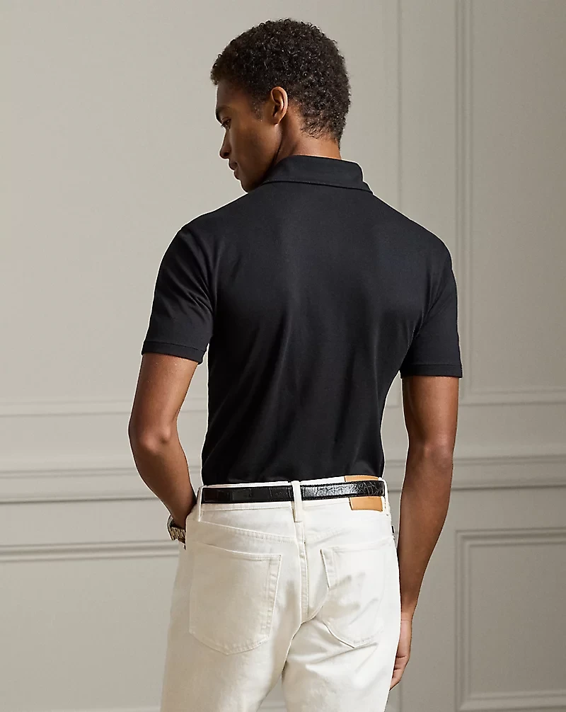 Cotton-Cashmere Piqué Polo Shirt