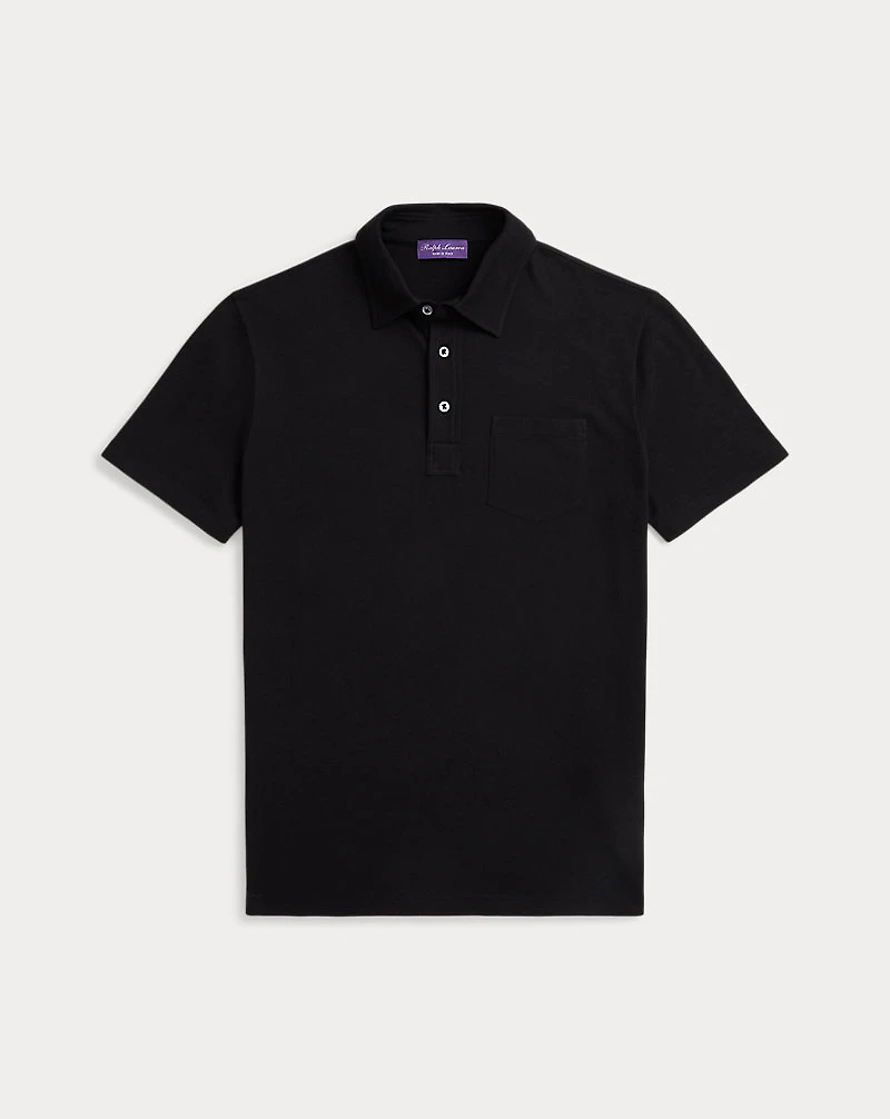 Cotton-Cashmere Piqué Polo Shirt