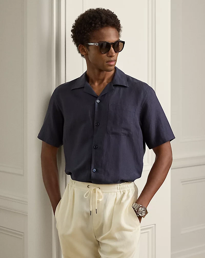Silk-Linen Camp Shirt