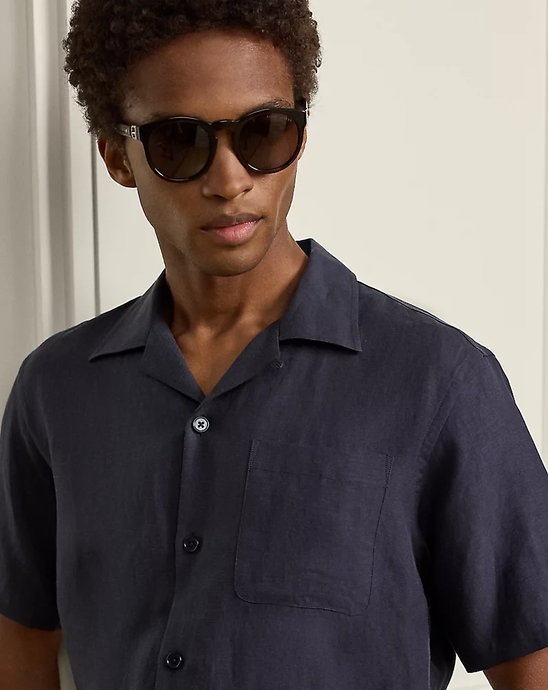 Silk-Linen Camp Shirt