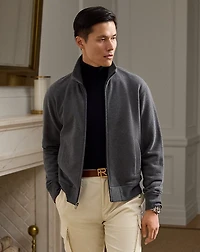 Cotton-Cashmere Fleece Track Jacket