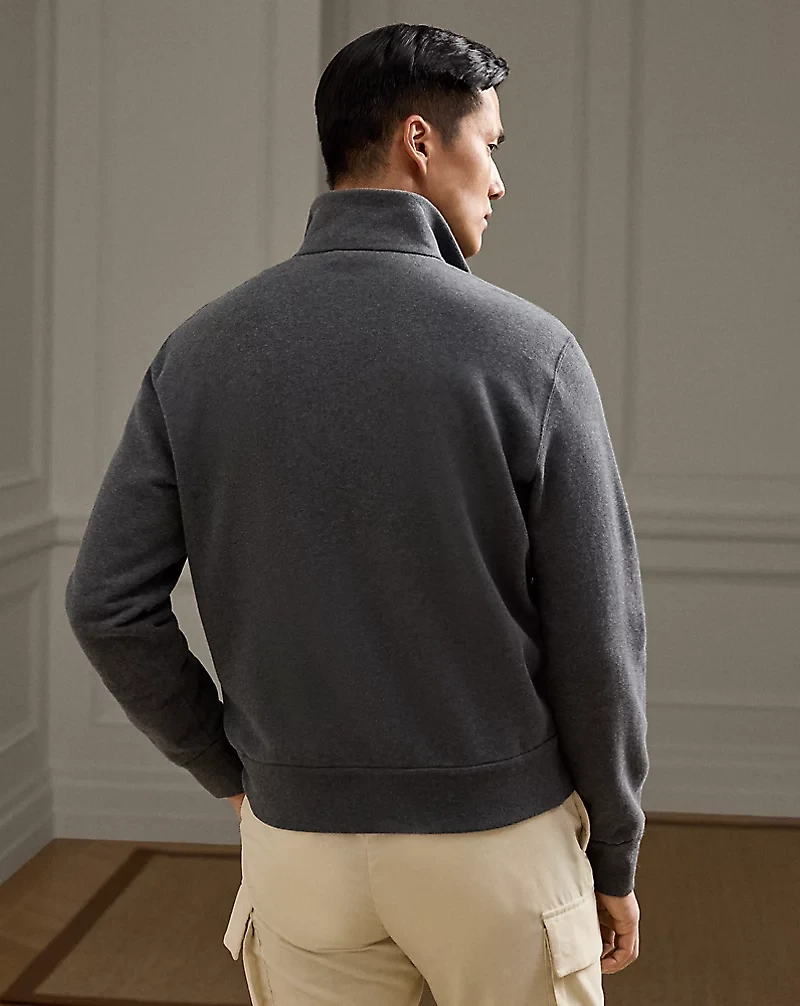 Cotton-Cashmere Fleece Track Jacket