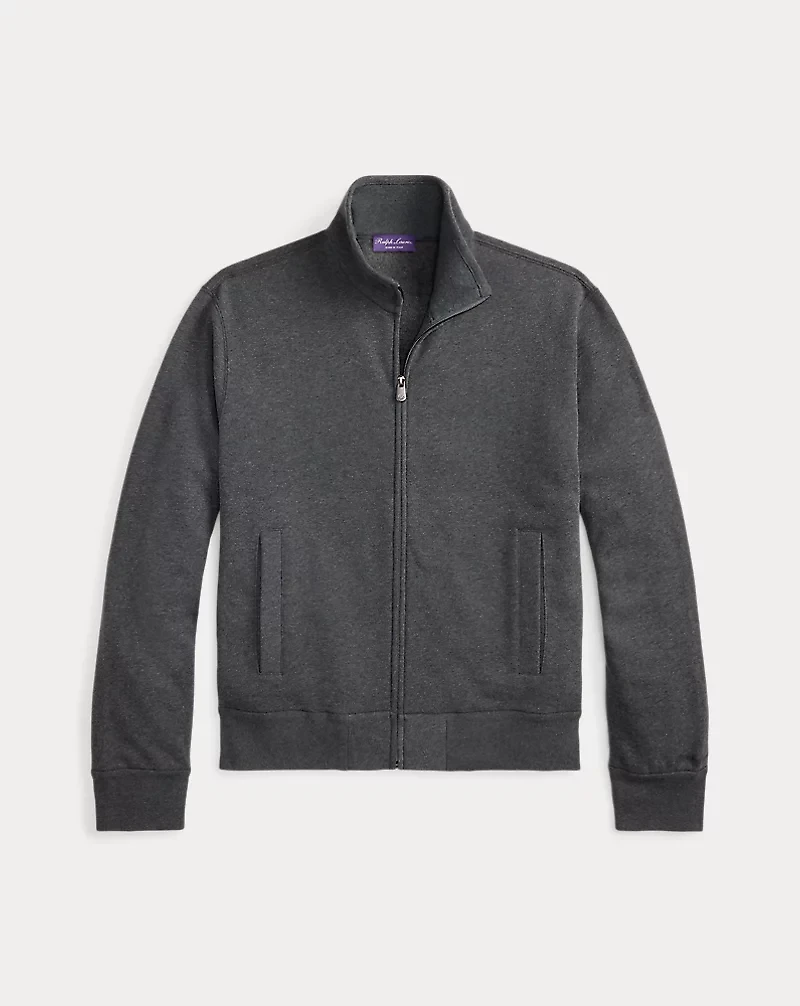 Cotton-Cashmere Fleece Track Jacket