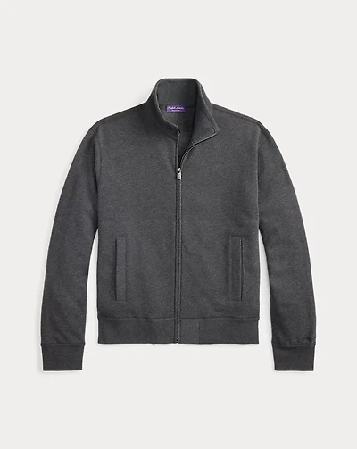 Cotton-Cashmere Fleece Track Jacket