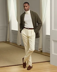 Aran-Knit Cashmere Blazer Cardigan