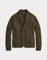 Aran-Knit Cashmere Blazer Cardigan
