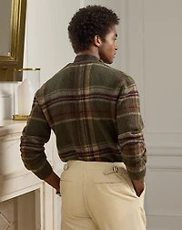 Plaid Brushed Wool-Blend Sweater