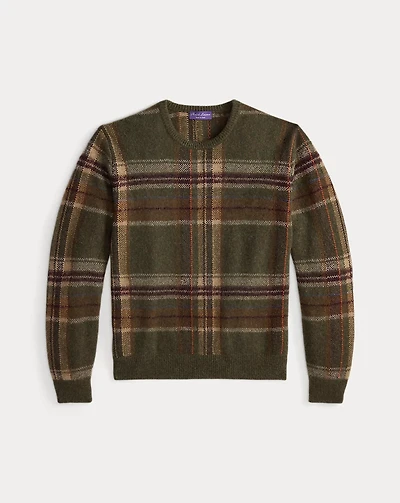 Plaid Brushed Wool-Blend Sweater