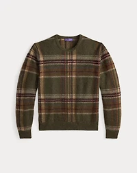 Plaid Brushed Wool-Blend Sweater