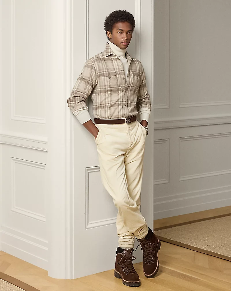 Plaid Wool-Silk-Cashmere Shirt