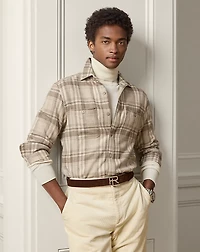 Plaid Wool-Silk-Cashmere Shirt