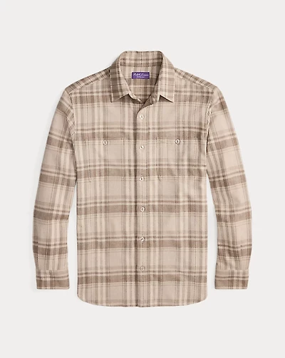 Plaid Wool-Silk-Cashmere Shirt