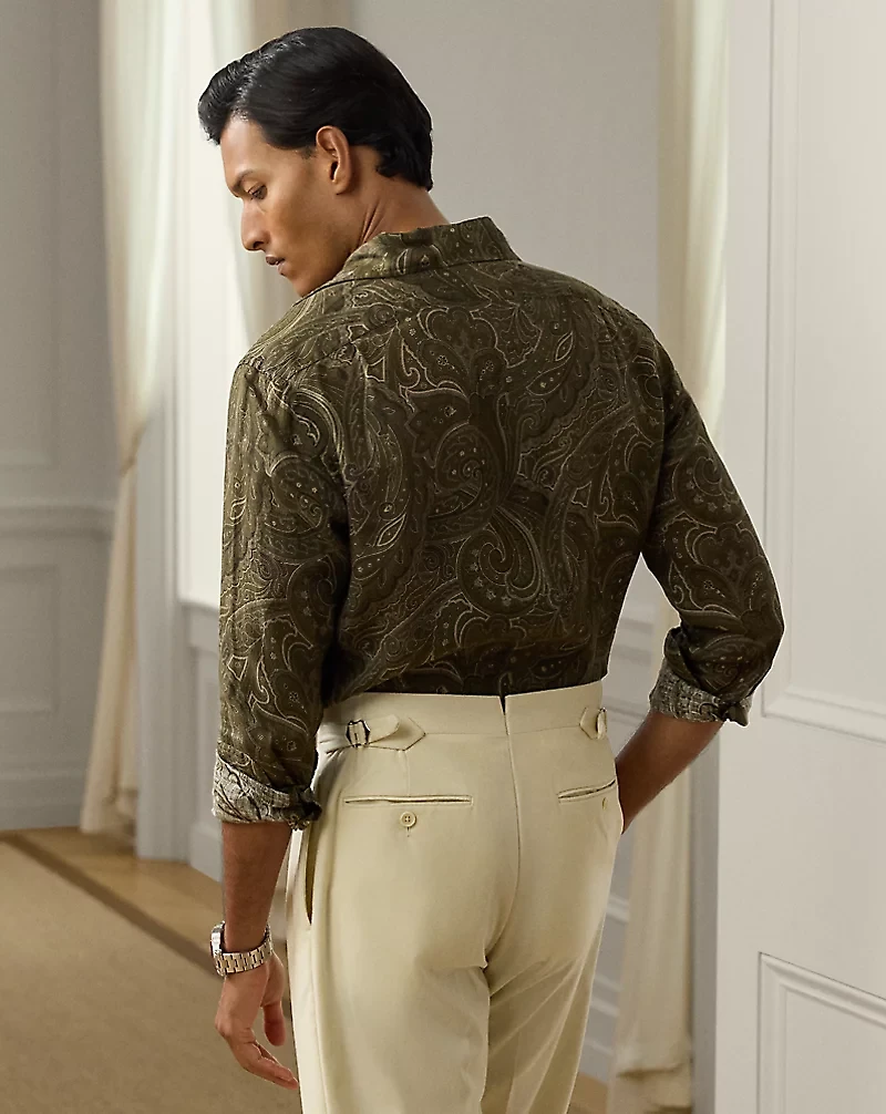 Paisley-Print Linen Shirt