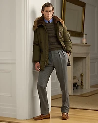 Shearling-Trimmed Down Parka