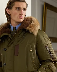 Shearling-Trimmed Down Parka