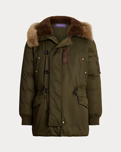 Shearling-Trimmed Down Parka